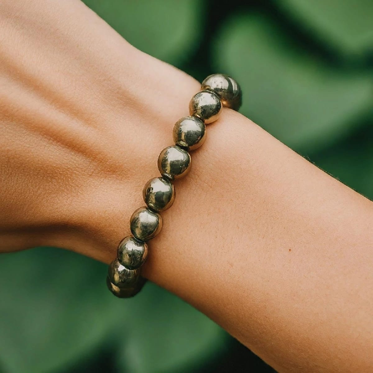 Natural Pyrite Healing Crystal Bracelet | 8–8.5mm Round Beads | Stretchable Jewelry For Prosperity, Confidence & Protection - Ojustore - image 5