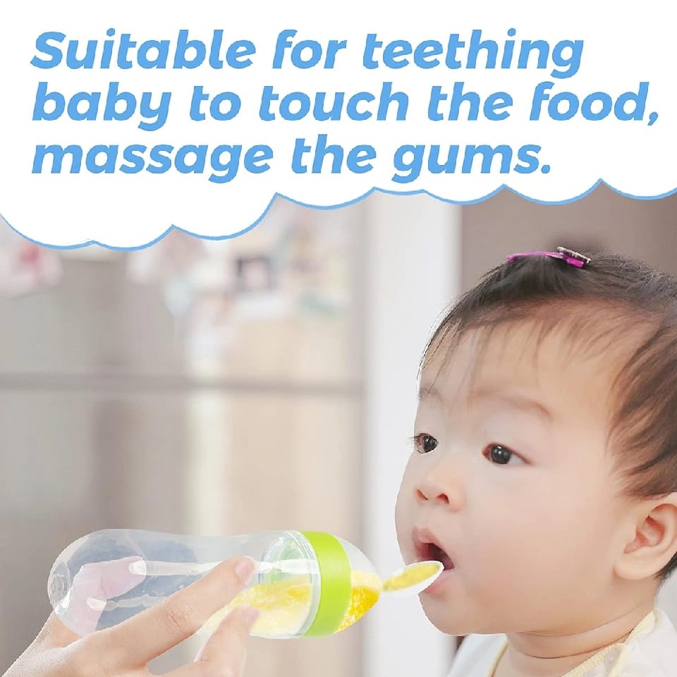 Silicone Baby Food Feeder Spoon | 3 Oz Squeeze Dispensing Bottle | BPA-Free Infant Feeding Tool Lito Bottle - Oju Store - image 4
