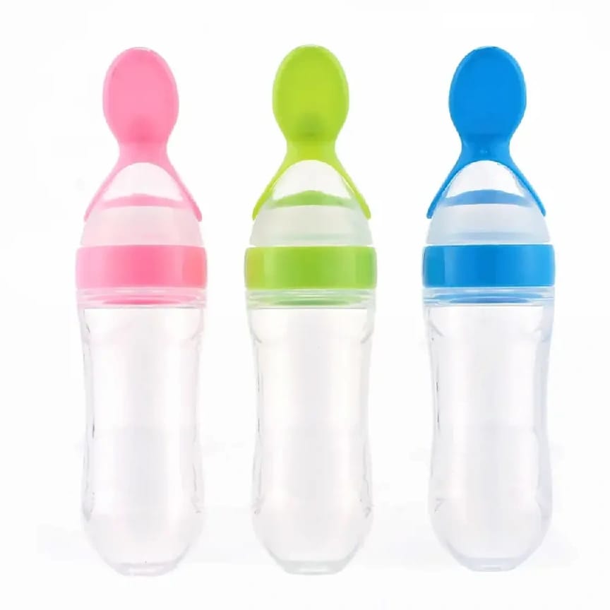 Silicone Baby Food Feeder Spoon | 3 Oz Squeeze Dispensing Bottle | BPA-Free Infant Feeding Tool Lito Bottle - Oju Store - image 2