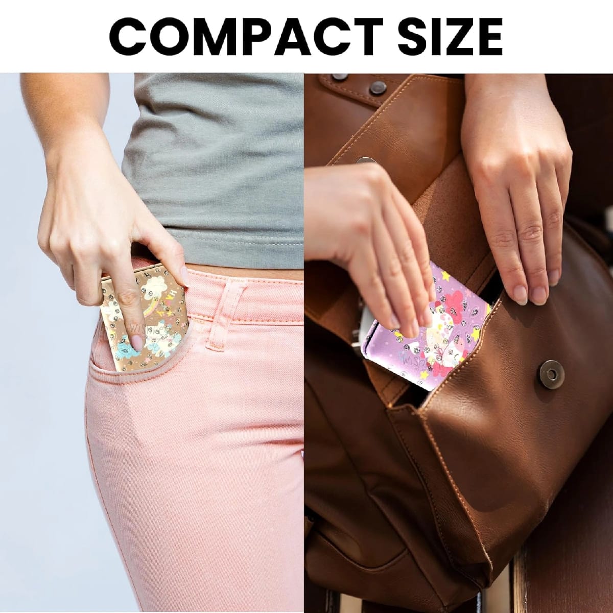 2-In-1 Dual-Sided Magnifying Mirror With Keychain ,Portable, Stylish & Travel-Friendly - Ojustore - image 4