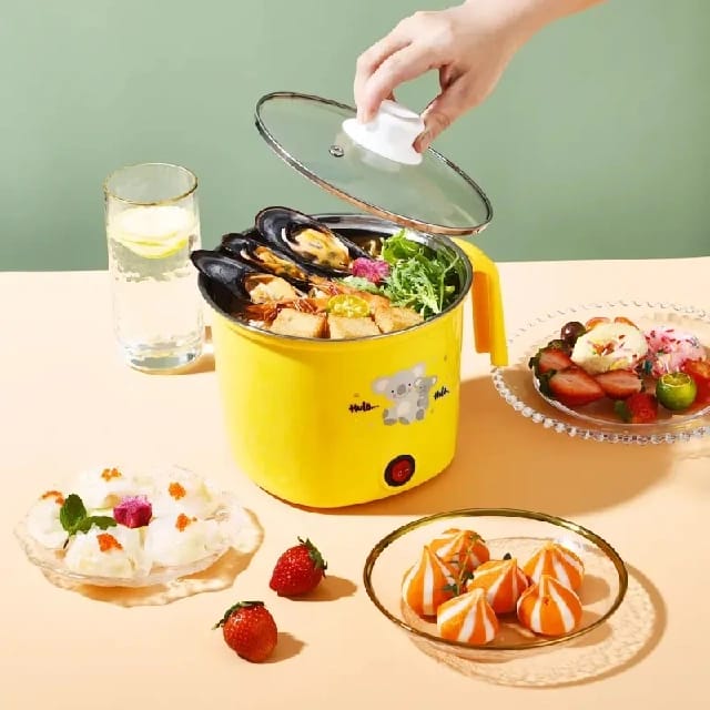 MTS 1.8L Multifunction Electric Cooking Pot With Stainless Steel Steamer | 2-In-1 Electric Cooker, Boiler, Frying & Steaming Pot - Ojustore - image 3