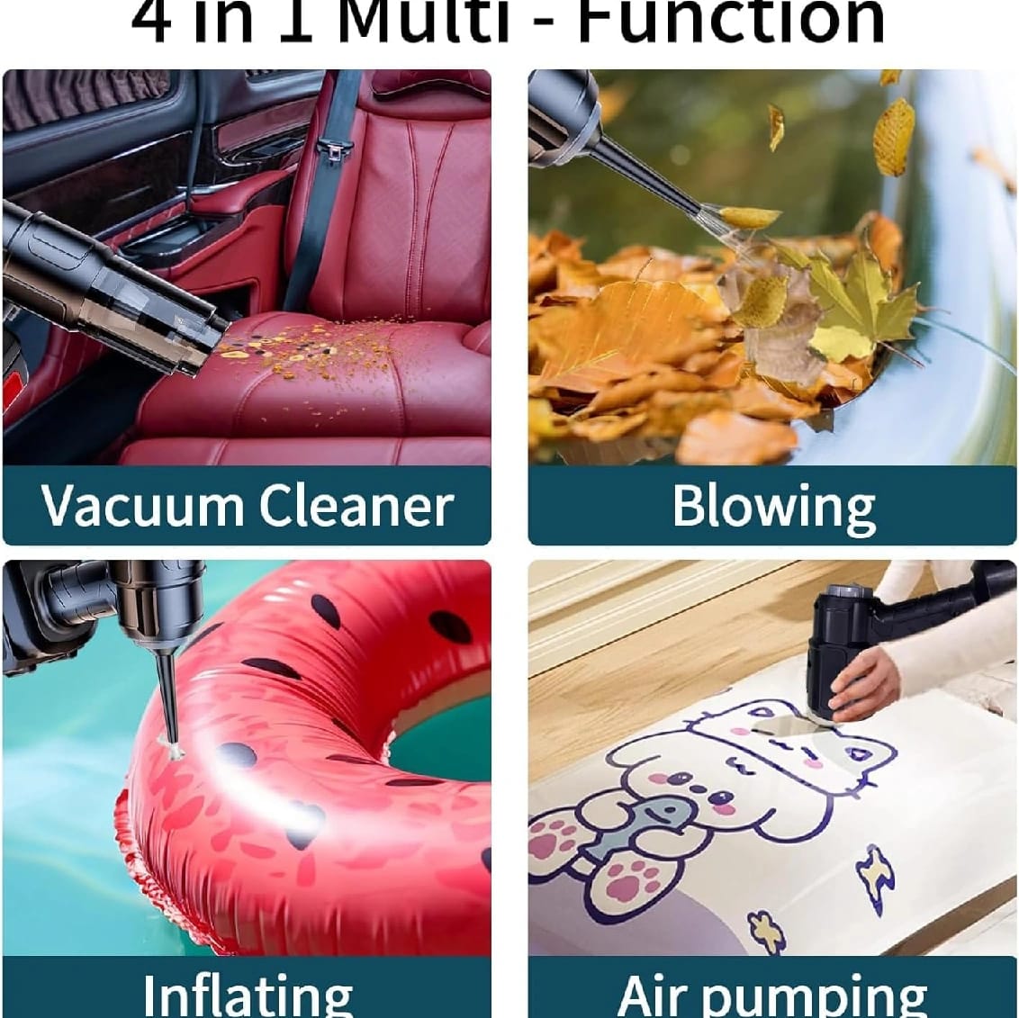 Handheld Car Normal Household Vacuum Cleaner 4-In-1 High-Power Suction | Cordless Fast Charging | Portable Blower & Interior Detailing Vacuum - image 3