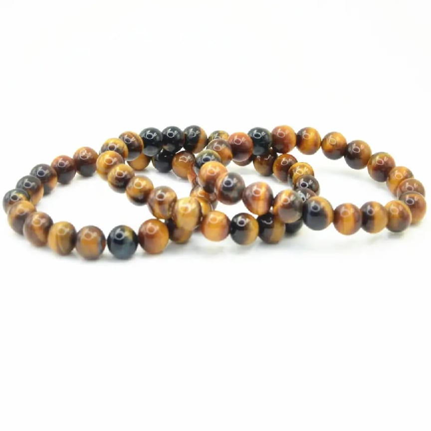 Original 8MM Natural Tiger Eye Gemstone Bracelet For Men & Women | Adjustable Handmade Crystal Beaded Bracelet | Protection, Confidence & Good Luck Wristband - Ojustore - image 2