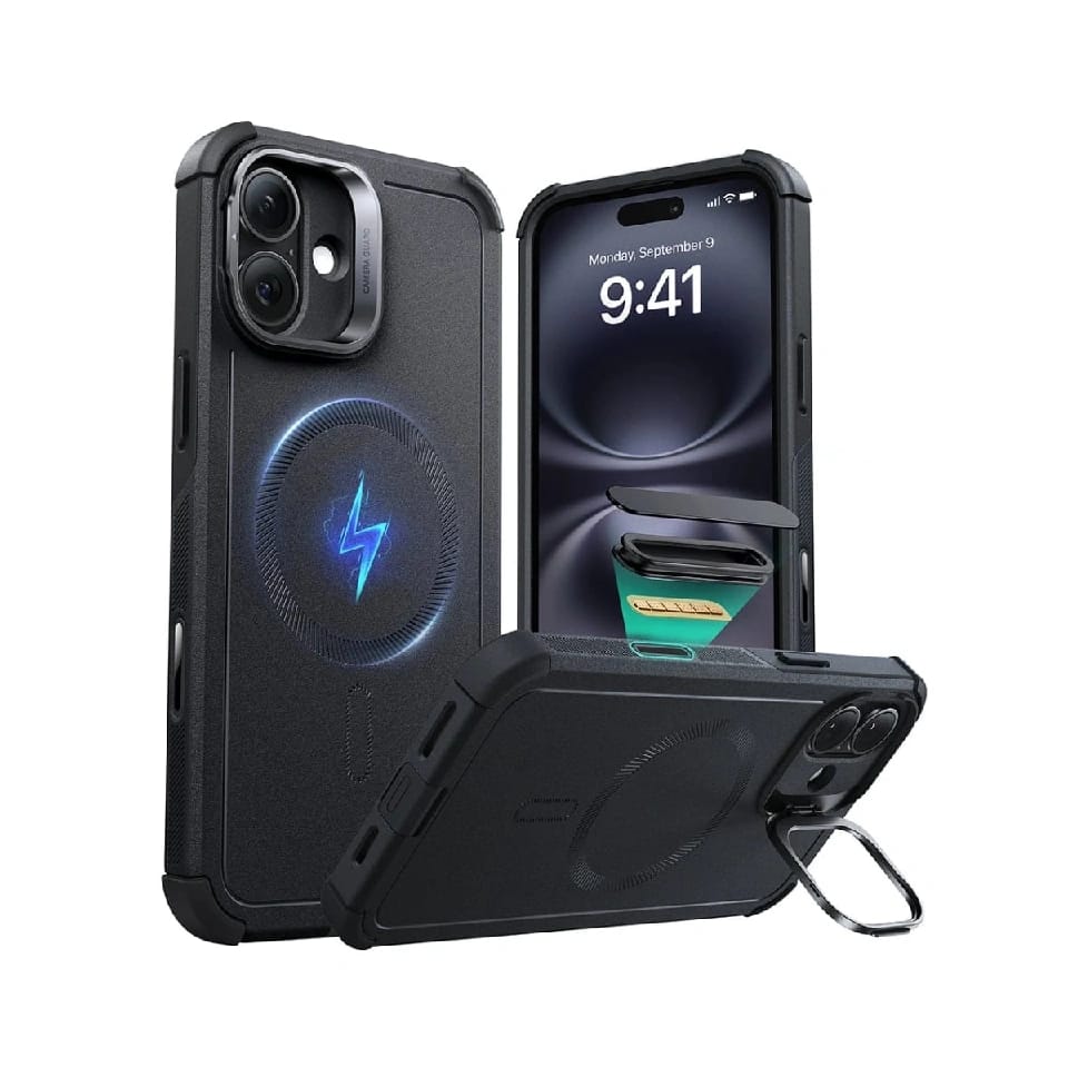 ESR IPhone 16 Cyber Tough Case With Stash Stand (HaloLock) - image 1