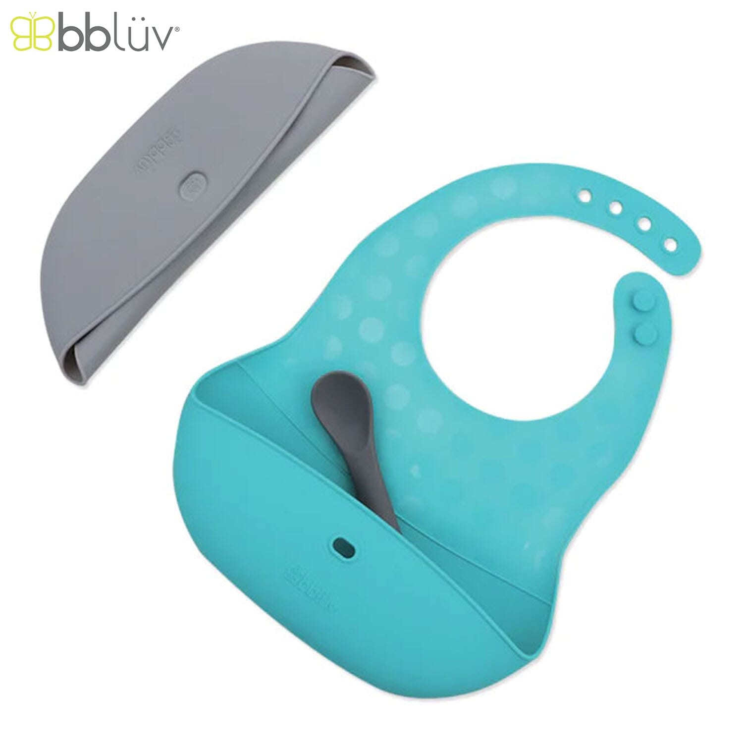 Bbluv Bblüv - Pöket - Portable Silicone Feeding Set (Fda) - Aqua/Grey B0180-A - image 1