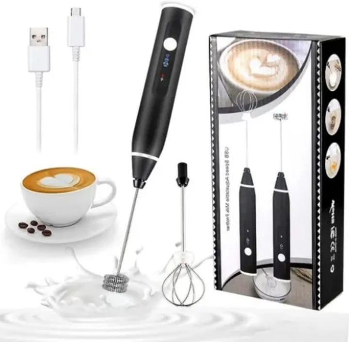 2 in 1 Coffee Egg Beater Milk Frother Handheld for Coffee, Electric Hand Foamer Blender for Drink Mixer - image 3