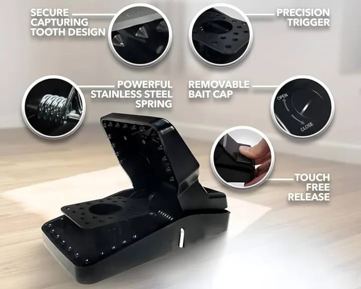reusable plastic portable mouse trap snap quick kill mice rodent rat killer catcher - image 3