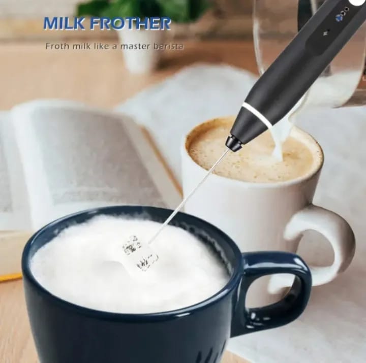 2 in 1 Coffee Egg Beater Milk Frother Handheld for Coffee, Electric Hand Foamer Blender for Drink Mixer - image 2