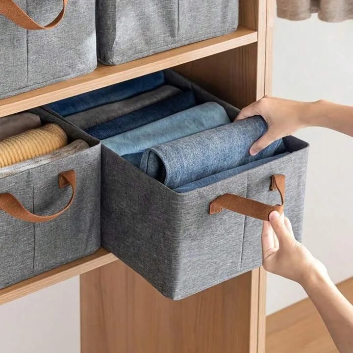 Foldable Wardrobe Clothes Organizer for Jeans, Large Drawer Organizer for Folded Clothes - image 2