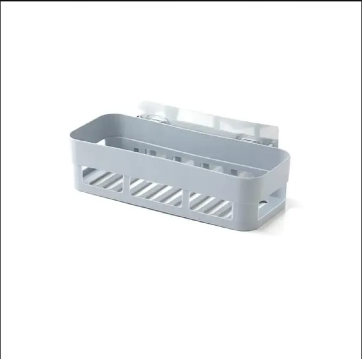 1 Piece Plastic Bathroom Kitchen Storage Organize Shelf Rack Bathroom Shelves Shower Caddy Basket with Wall Mounted - image 2