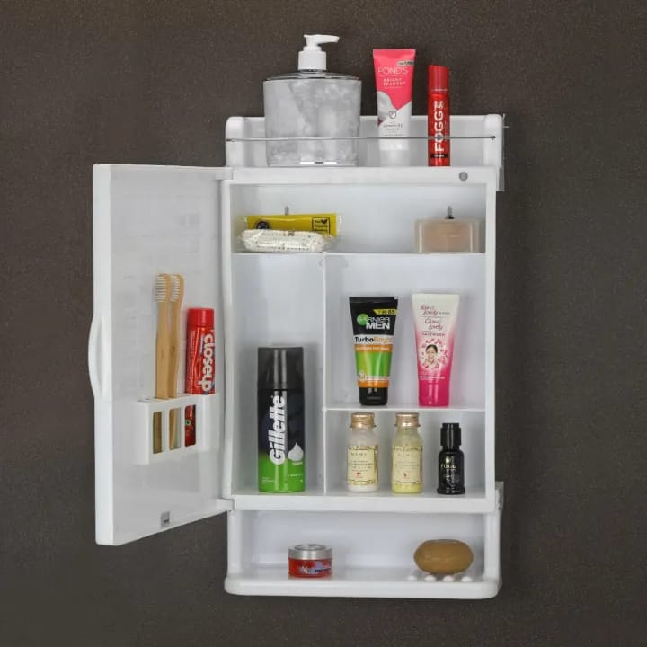 Wall mounted premium multipurpose bathroom shelves storage cabinet with mirror door decorative wall shelf bathroom accessories 21×12 white - image 4