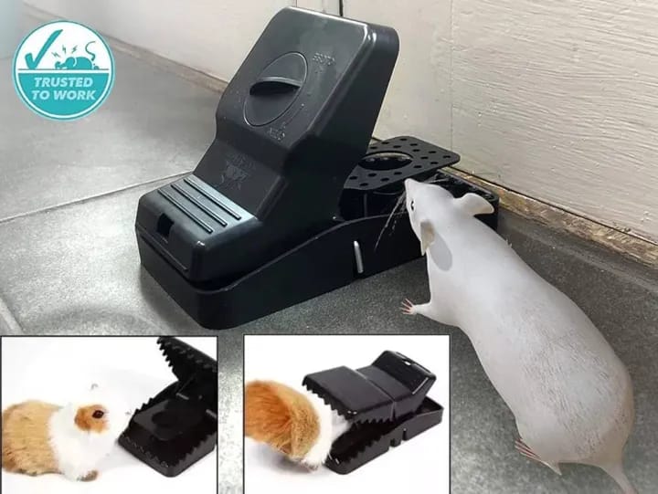 reusable plastic portable mouse trap snap quick kill mice rodent rat killer catcher - image 1