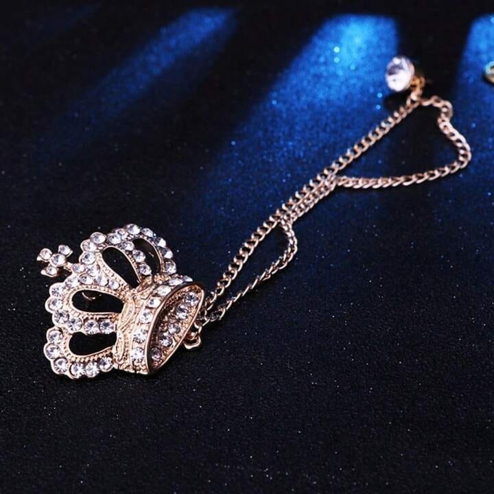 Go Party Retro Alloy Metal Crystal Rhinestone Multi Style Crown King Brooches Men Suit Shirt Collar Tassel Brooch Pins Badge - image 1