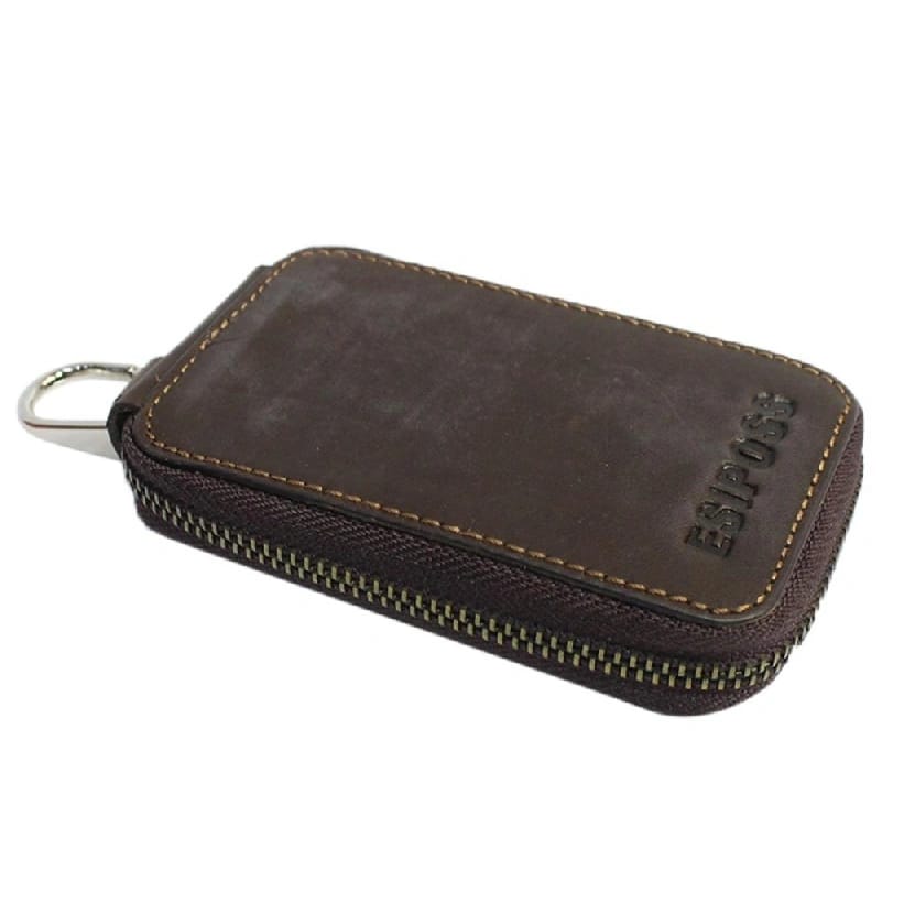 Wood Brown Esiposs Genuine Leather Key Wallet