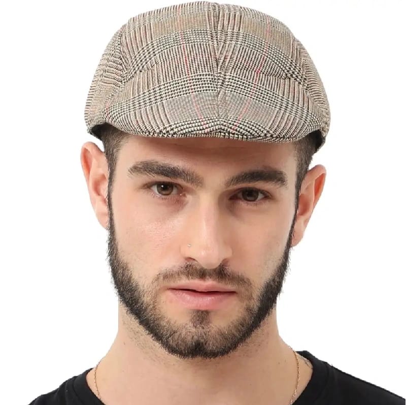 Cotton Linen Peaked Cap Spring And Autumn Men'S British Wind Newsboy Beret Painter(C - image 1