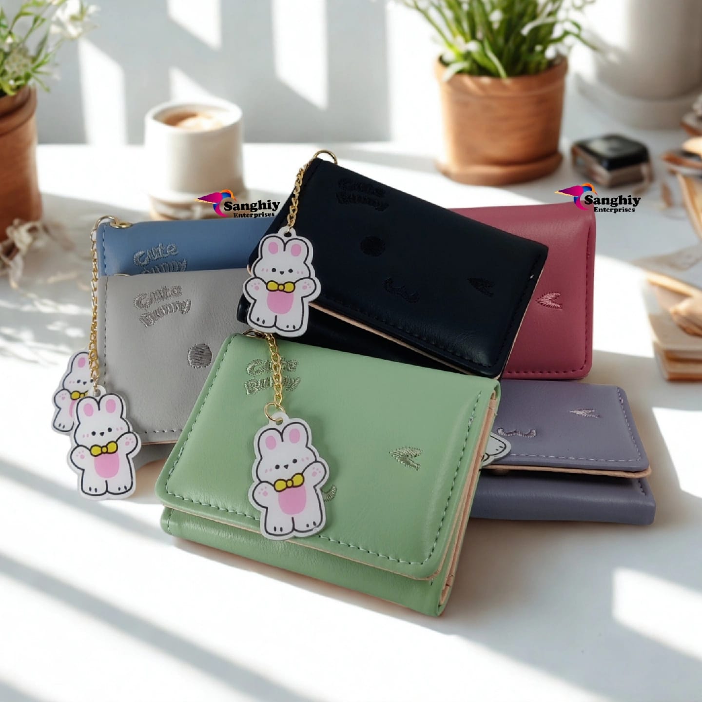 3 Fold Slim Slime Simple Card Holder Wallet For Women/Easy Fit/Women Wallet/Slim/Cute Cat Wallet - image 1