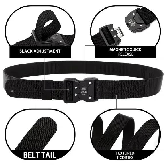 Ironman Heavy Stretchable Belts For Men , Tactical Nylon Canvas Military Stretch Belts With Quick Release Buckle 1.5 Inch - image 2