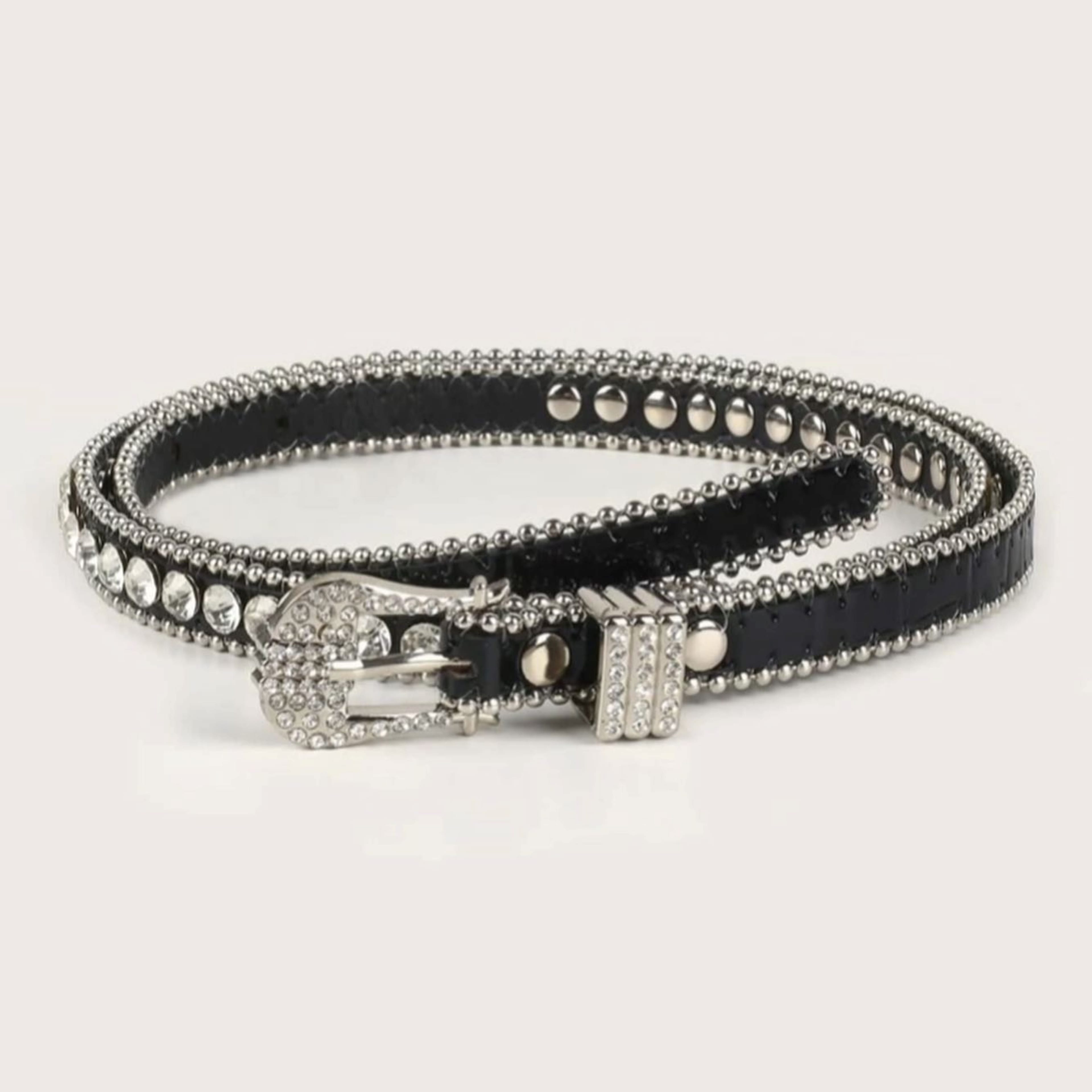 Women'S Ice Belt – PU And Metal Belt With Alloy Pin Buckle, 111cm, Black - image 2