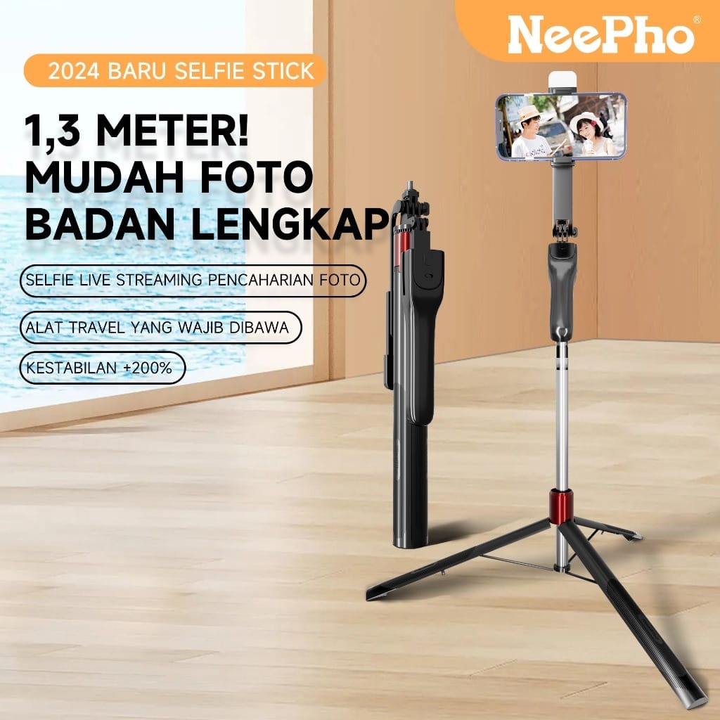 NeePho Tripod NP-L2S Selfie Stick Remote Shooting Lightweight And Portable Vertical Shot LED Extended Length 168CM - image 4