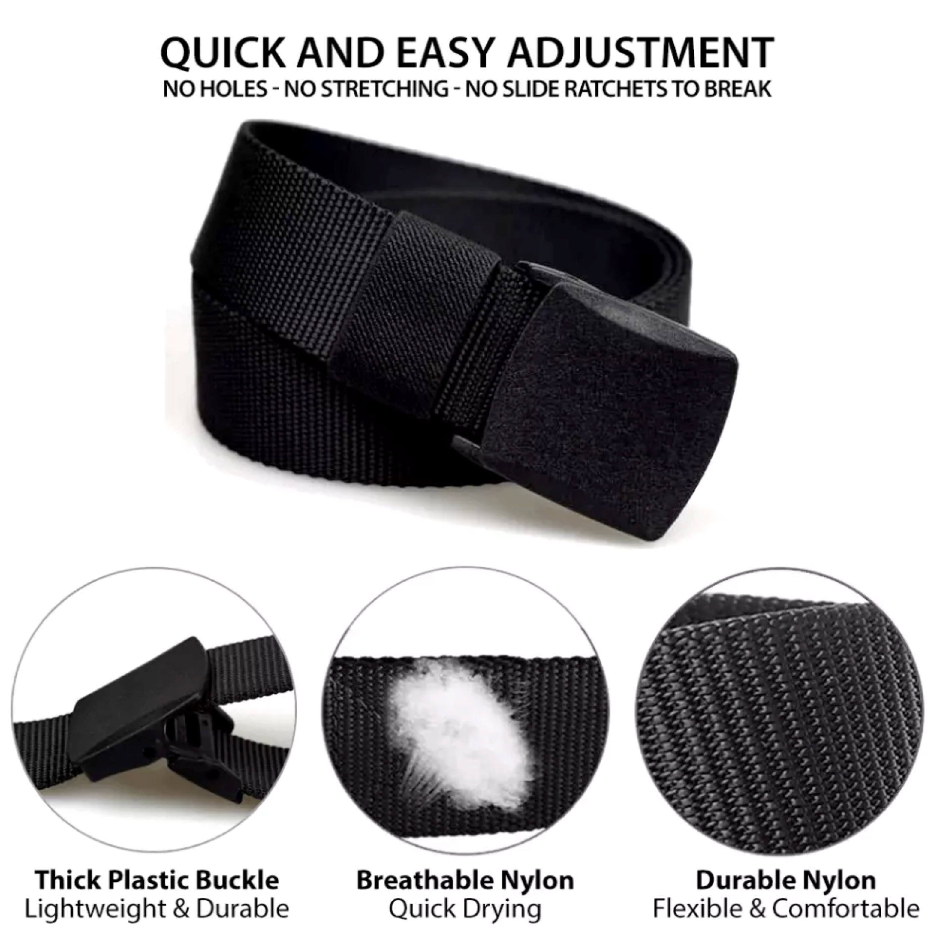 Men Nylon Canvas Army Belt with Plastic Buckle - image 4