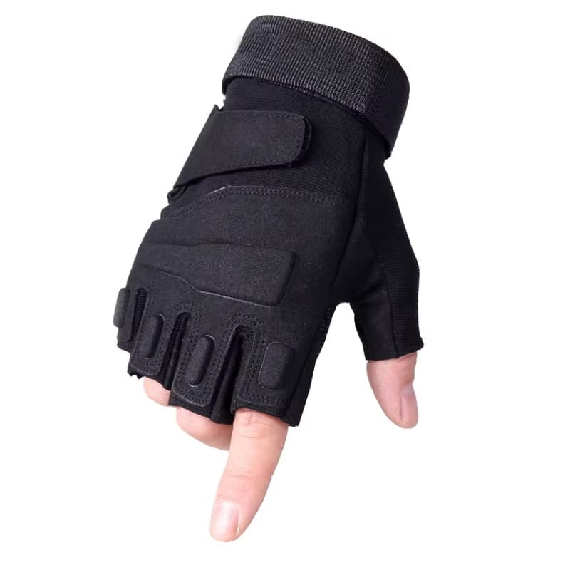 Black - Hawk Half Finger Gloves Men's Military Fans Outdoor Gloves Fitness Fingerless Sports Riding Gloves - image 1