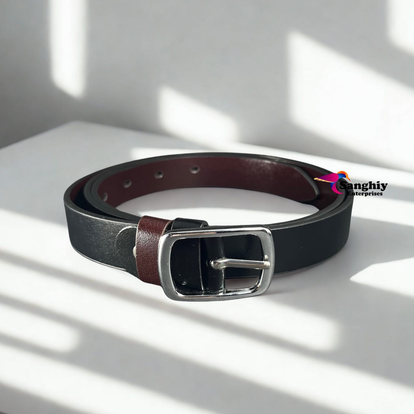 Double Sided Black and Coffee Colour Belt For Unisex / 2 cm and 2.5 cm Width - image 1