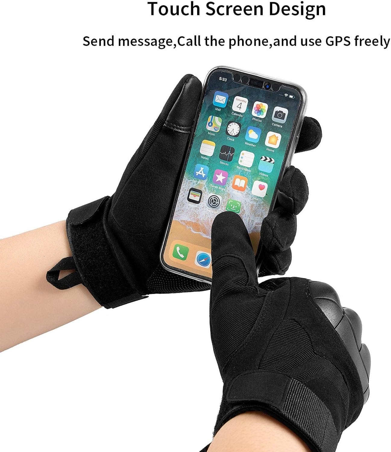 Hykes Full Finger Riding Bike Gloves with Touch proof, protective off-road Motorbike Motorcycle Racing Driving Hard Case Anti-Slip Gloves Only For Big Hands - image 4