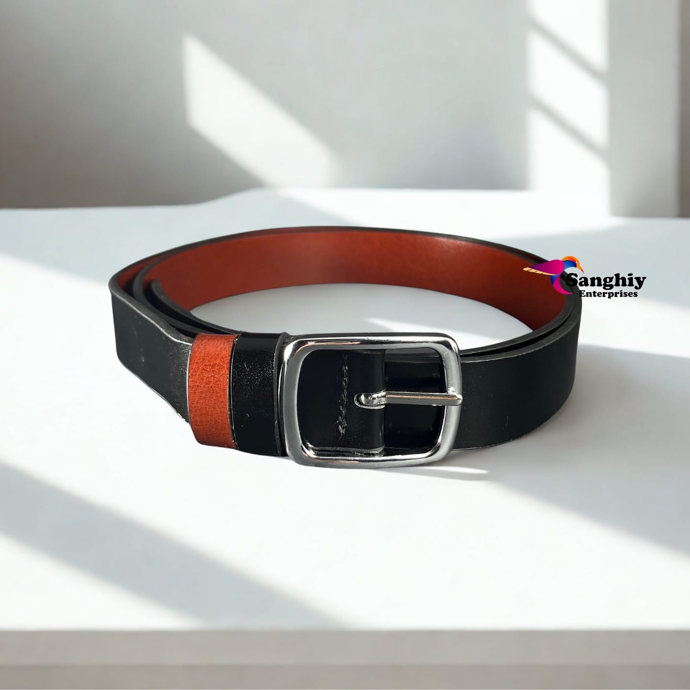 Double Sided Black and Coffee Colour Belt For Unisex / 2 cm and 2.5 cm Width - image 3