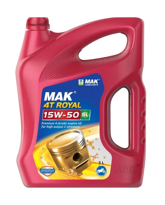 MAK Lubricants 4T Royal Oil, SAE 15W50 API SL/JASO MA2 Semi Synthetic 4-Stroke Motorcycle Oil (2.5L) - image 1