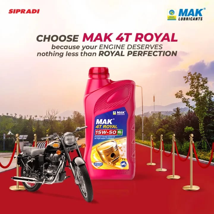 MAK Lubricants 4T Royal Oil, SAE 15W50 API SL/JASO MA2 Semi Synthetic 4-Stroke Motorcycle Oil (2.5L) - image 3
