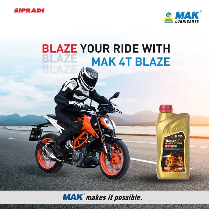 MAK 4T Blaze Synth Engine Oil | SAE 10W50 | API SN, JASO MA | Fully Synthetic Oil (1L) - image 3