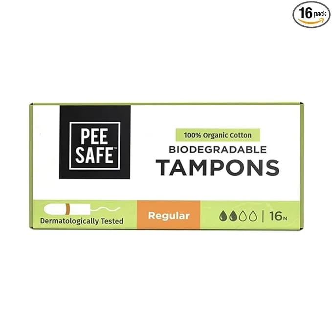Pee Safe Organic Cotton Tampons (Regular) – Chemical-Free, Super Absorbent, Comfortable & Safe Period Protection - image 1