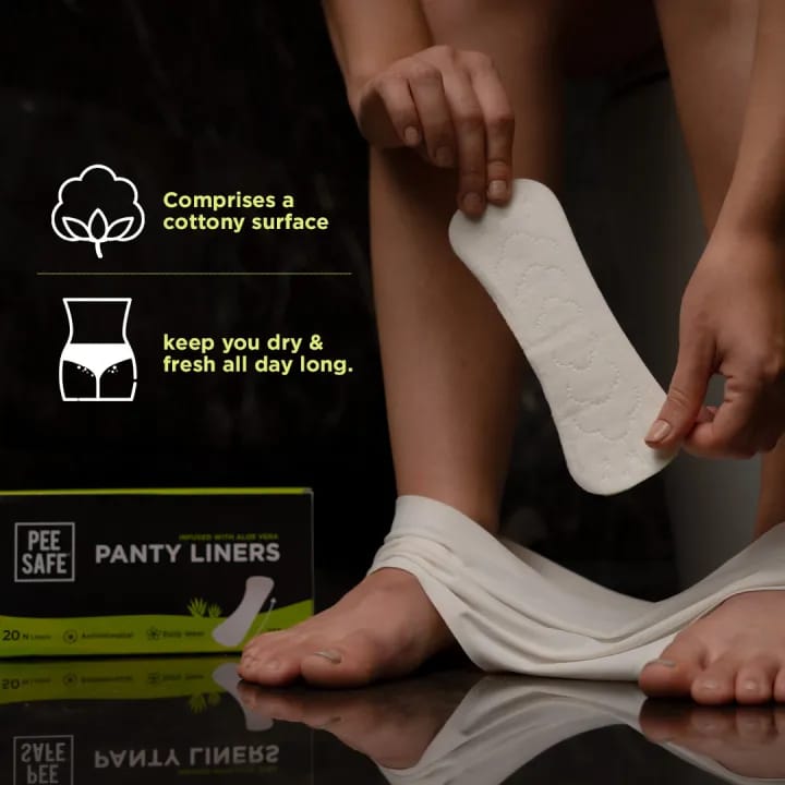 Pee Safe Aloe Vera Panty Liners (Pack of 100 Liners) | Curvy Design For Extra Comfort | Cottony-Soft Surface With 185mm Wide Optimal Coverage - image 3