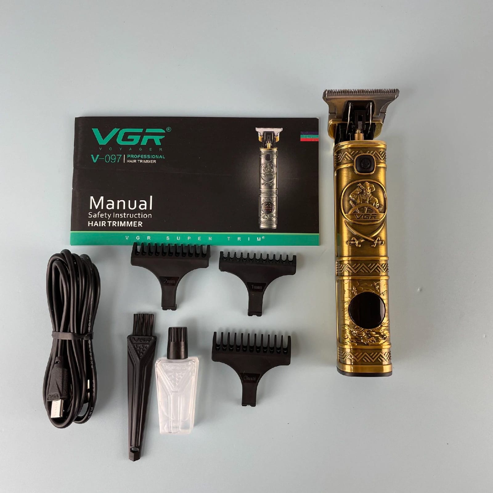Vgr V-097 Hair Cut Machine Beard Trimmer With LED Display Rechargeable Vintage T9 Professional Hair Trimmer for Men - image 3