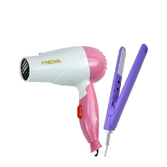 Special Combo : Ceramic Mini Iron and Nova Mini Dryer (Portable and Foldable) - image 2
