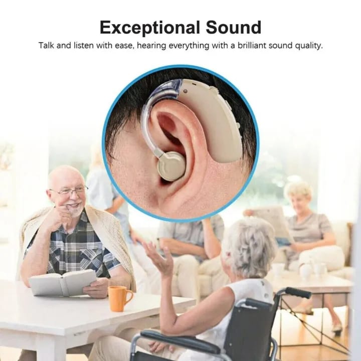Hearing Amplifier, Rechargeable Digital Personal Sound Device Chip BTE (Behind The Ear) Sound Enhancer for Seniors Adults Hearing Loss with Noise Cancelling and Charging Case - image 4