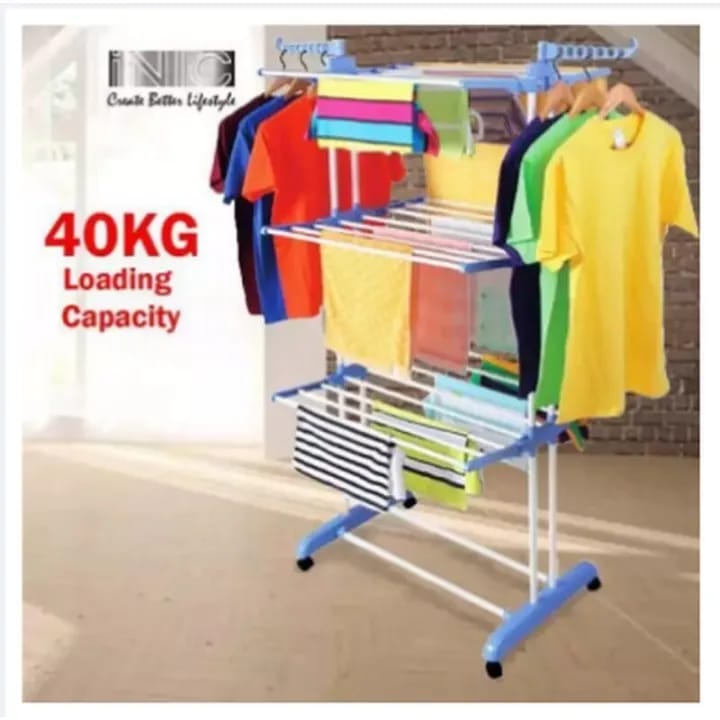 Heavy Duty Stainless Steel Double Pole Foldable Cloth Dryer/Clothes Drying Stand - image 4