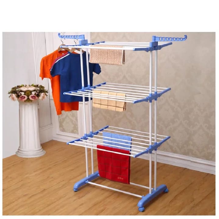 Heavy Duty Stainless Steel Double Pole Foldable Cloth Dryer/Clothes Drying Stand - image 1