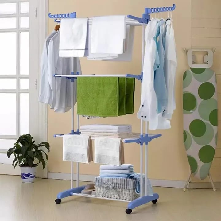 Heavy Duty Stainless Steel Double Pole Foldable Cloth Dryer/Clothes Drying Stand - image 2