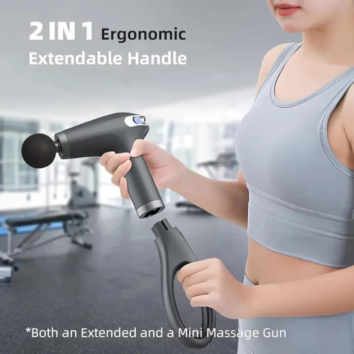 Blueidea Pro Massage Gun – Deep Tissue Muscle Massager for Pain Relief, Silent Brushless Motor, LCD Display, 2 Modes, 8 Speeds, Rechargeable, with Extended Handle - Black - image 1