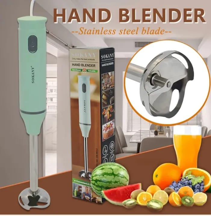Electric Hand Blender With Bucket Container Powerful 300 Watt Stick Blender, Hand Mixer Set Stainless Steel Blades Handheld Blender - image 2
