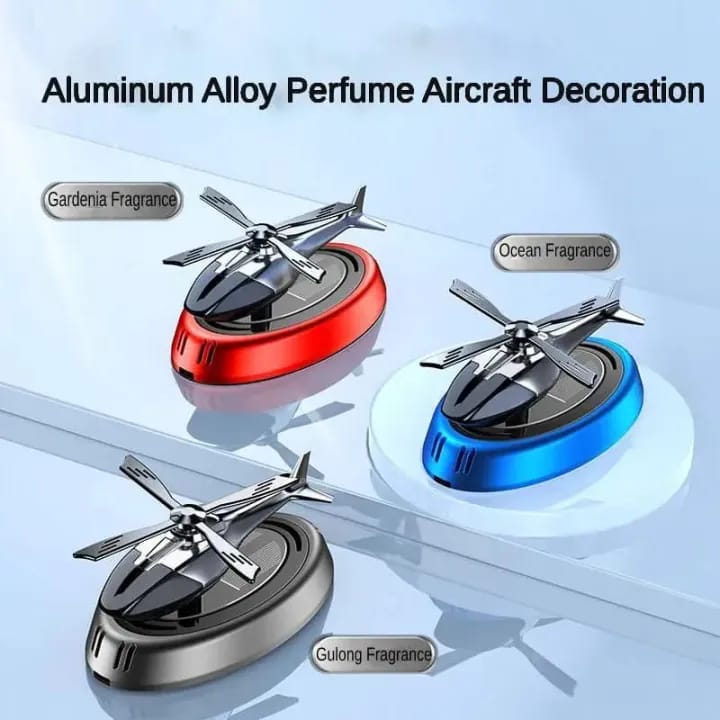 Trending New Helicopter alloy Solar Car Air Freshener Aromatherapy Car Interior Decoration Accessories Perfume Diffuser - image 1