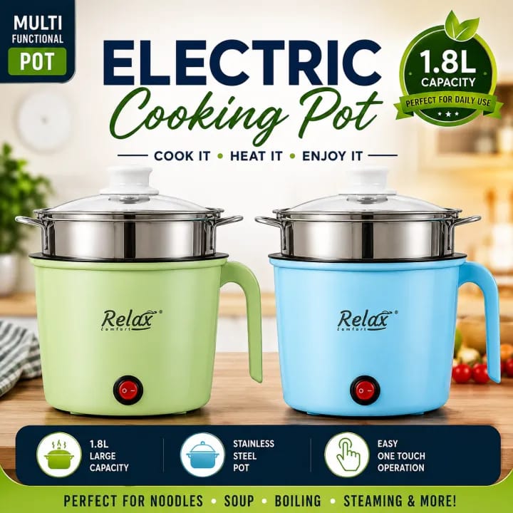 Non-stick MTS Pot 1.8L Multifunction Electric Cooker Stainless Steel Electric Cooker Steamer Boiler Pot Steamer Multicooker Fry & Steam - image 5