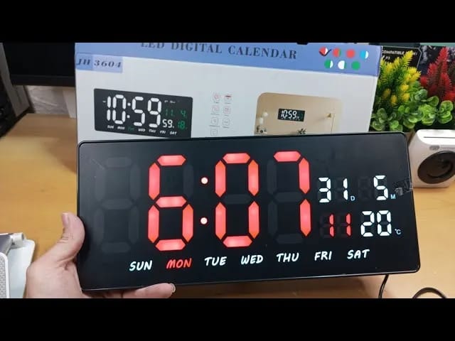 LED Wall Clock JH3604 With Alarm Temperature Week Date And Time Decorative Minimal Watch - image 5
