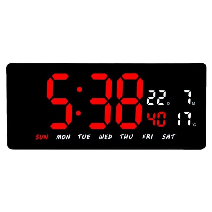 LED Wall Clock JH3604 With Alarm Temperature Week Date And Time Decorative Minimal Watch - image 2