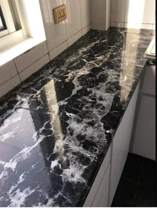 Kitchen Marble Wall Paper Oil Proof Waterproof Backsplash Sticker Roll Stove Cabinet Liner Décor Self Adhesive Wallpapers (3m x 61 cm) - image 3