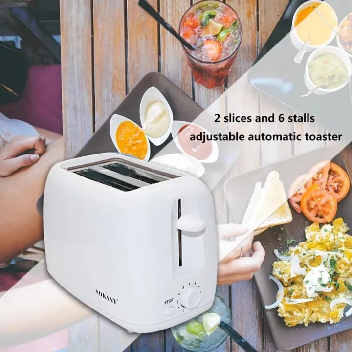 HJT-022 Sokany Slice Toaster 750W 6-Speed Automatic Toaster Of 2 Slice Toaster Home Sandwich Maker Breakfast Machine Bread Toast Machine - image 4