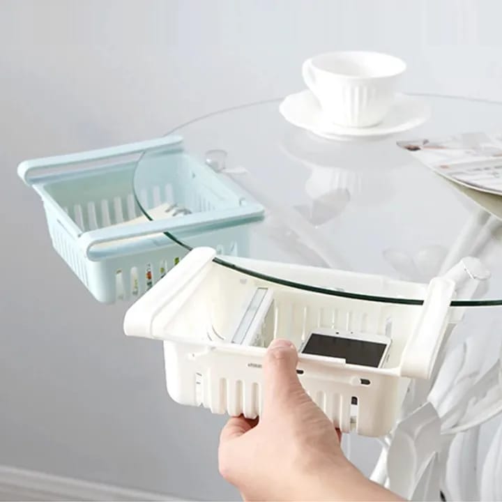 4Pcs Kitchen Organizer Adjustable Kitchen Refrigerator Storage Rack Fridge Freezer Shelf Holder Pull-Out Drawer Organizer Space Saver - image 2