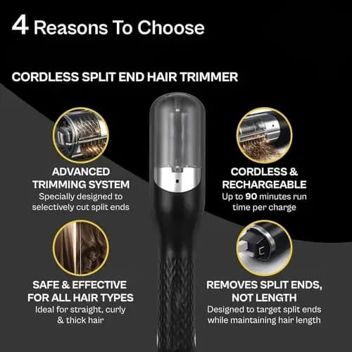 Split End Hair Trimmer – USB Rechargeable Electric Split End Remover, Cordless Hair Care Tool - image 2