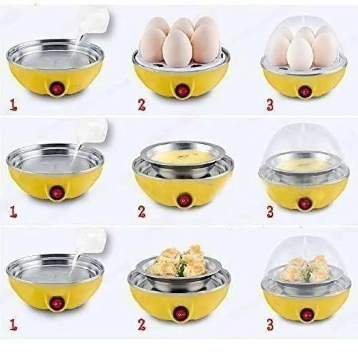 Electric Egg Boiler Poacher Food Steamer- Stylish Cooker Assorted Colors - image 5
